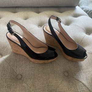 Stuart Weitzman patent leather cork wedges size 6